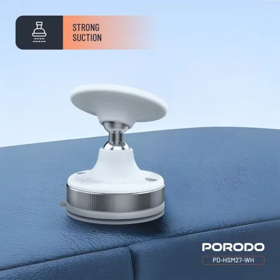 Porodo Vacuseal Smart Suction Magnetic Phone Mount - White